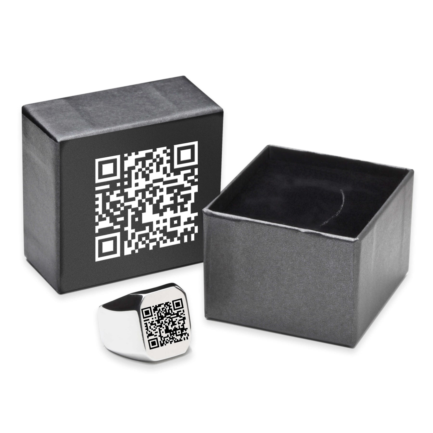 QR-Code-Ring mit Visitenkarte